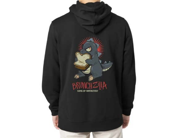 Sudadera negra fanart godzilla rey del desayuno
