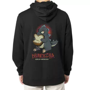 Sudadera negra fanart godzilla rey del desayuno